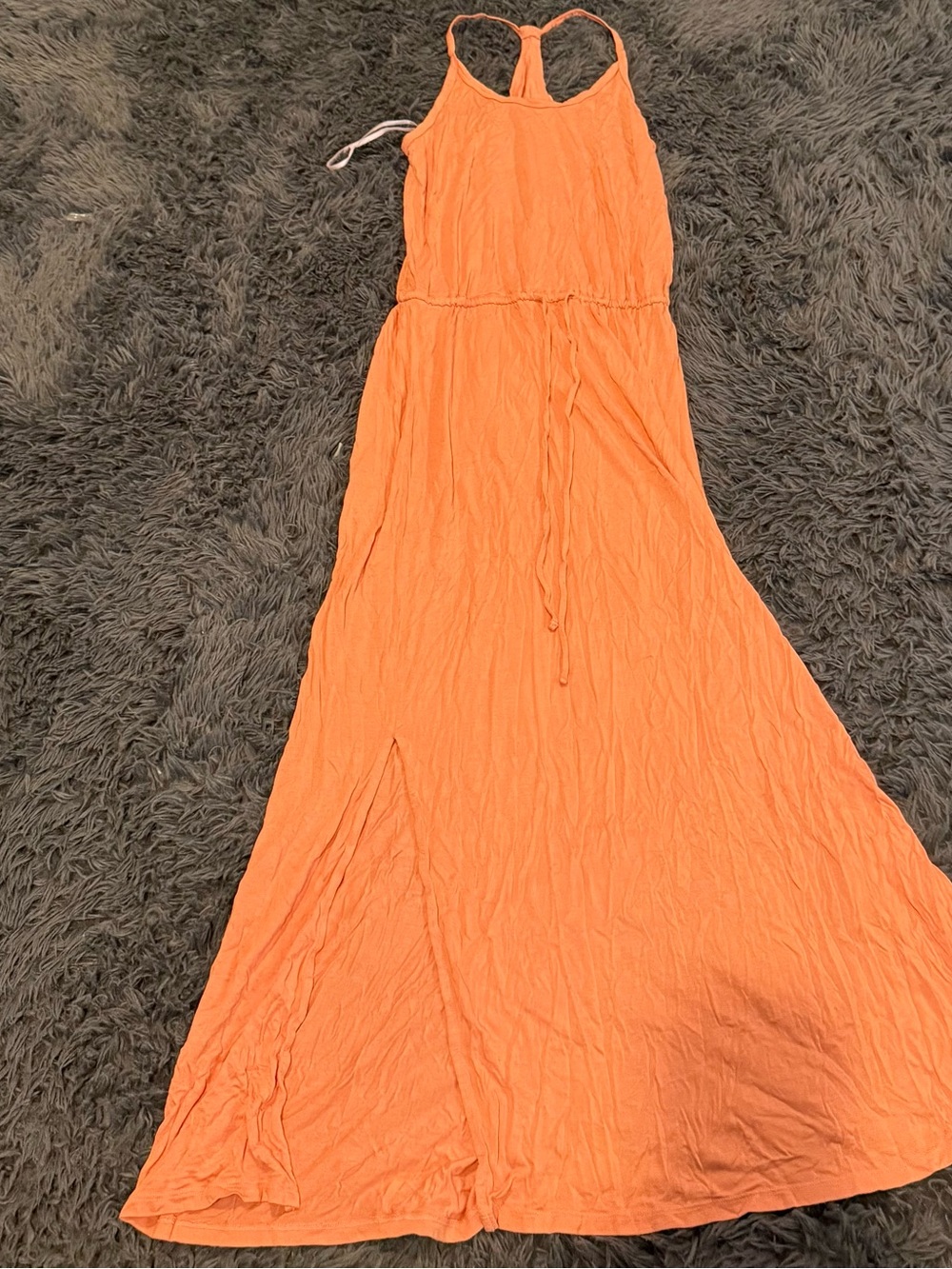 Forever 21 Coral-Orange Racerback Maxi Dress